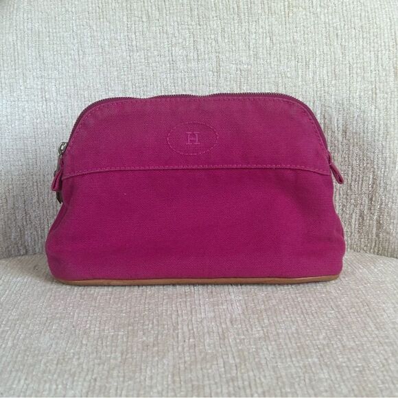 Hermes Bolide Canvas Cosmetic Bag